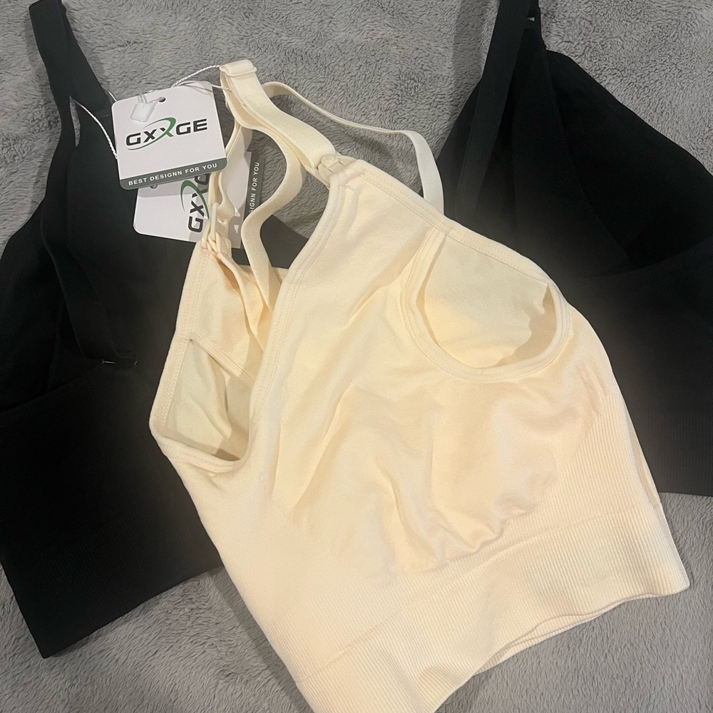 Women's Intimates Black and Cream nursing/pumping Bra set